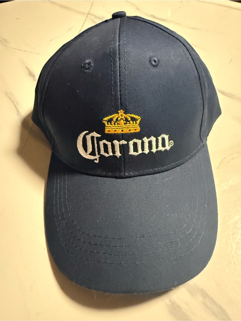 Corona Navy Cap with Yellow Crown Embroidery
